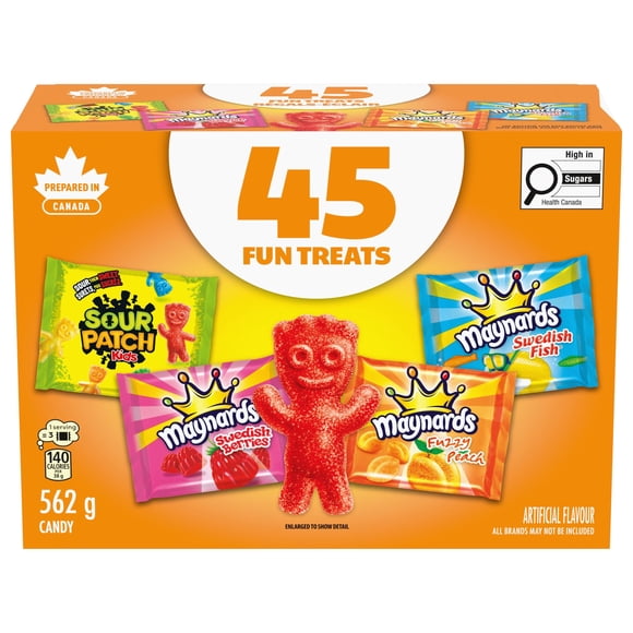 Maynards, Assorted Candy, Individually Wrapped, 562 g (Pack of 45)