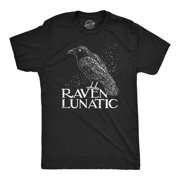 Mens Raven Lunatic T Shirt Funny Dark Crow Lovers Tee for Guys (Heather Black - RAVEN) - S