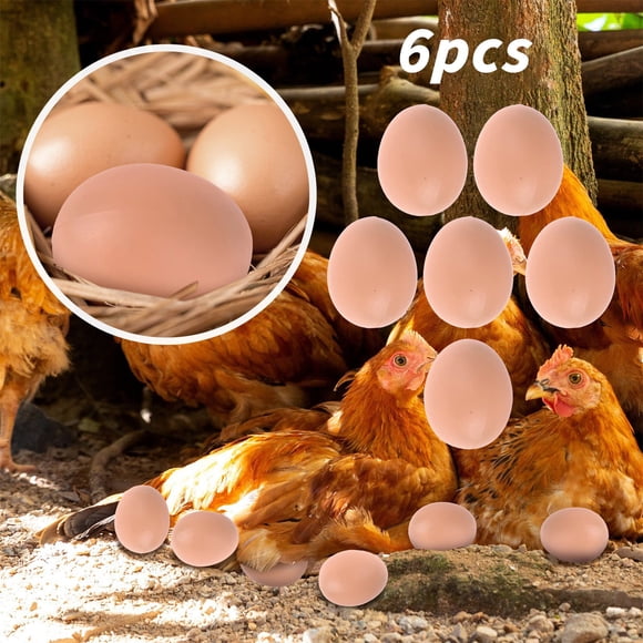 PEONAVET The Doll 6PCS Mannequin Oeufs Faux Oeufs Plastique Aide Pondre Poule