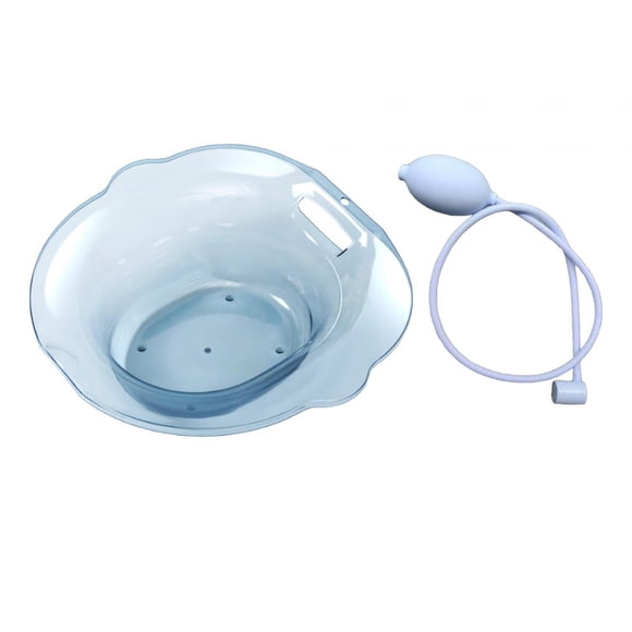 Thinsony 1/2/3/5 Convenient Hip Bath for Elderly Women and Men with Wider Seating Area Blue with flusher 390 x 390 x 130mm 1 Pc
