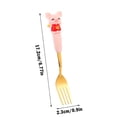 thumbnail image 2 of Ensemble de Fourchette et Cuillère en Acier Inoxydable à Thème Cochon, Poignées en Silicone pour le Confort, Ustensiles Mignons pour les Repas des Enfants, Conception Compatible Lave-Vaisselle, 2 of 8