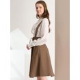 thumbnail image 4 of Unique Bargains Jupe Midi Plissée à Bretelles Rétro à Taille Élastique pour Femme Brun Foncé TG, 4 of 6