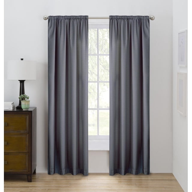 Eclipse Draft Stopper 63" Room Darkening Rod Pocket Window Curtains Panel