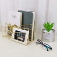 thumbnail image 4 of Letter Tray Paper Tray Rose Gold Desk Organiser 3 Compartment Organiser System Handmade Document Tray Metal Decorative Storage Compartments for Envelopes Documents Newspapers Books(Champagne Gold), 4 of 7