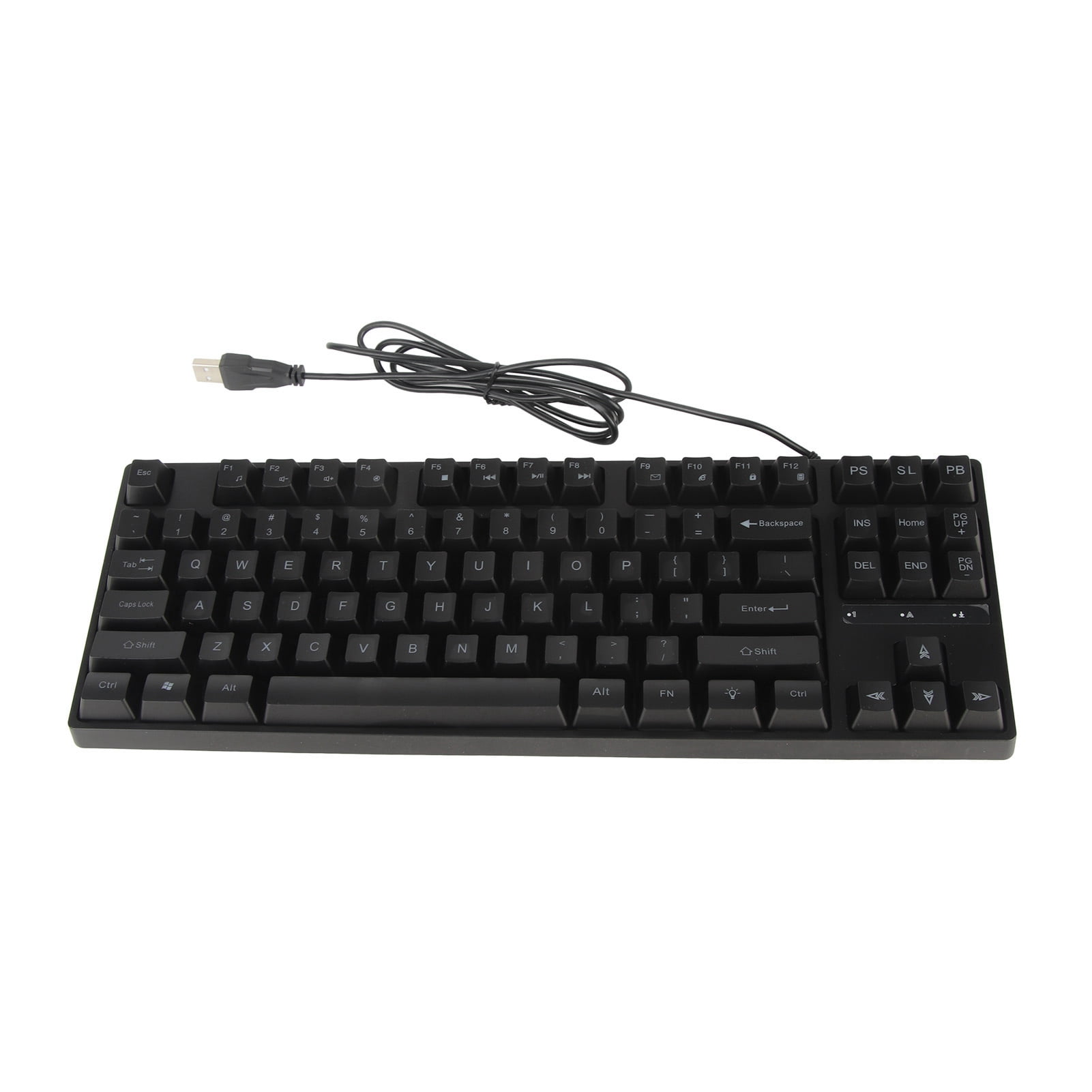 Mechanical Keyboard, Ergonomic USB Wired Keyboard Curved Keys Backlight 87 Keys  for PC