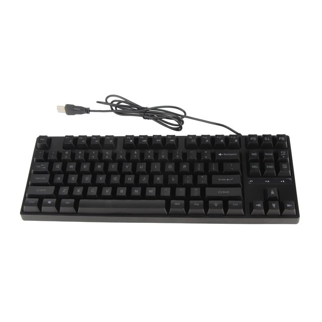 Clavier Mécanique, Clavier Filaire USB Ergonomique Touches Courbées Rétroéclairé 87 Touches pour PC