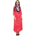 thumbnail image 4 of Bimba Robe Maxi Pêche à Col Bénitier pour Femme de Designer avec Foulard à Franges Imprimé - 16, 4 of 6