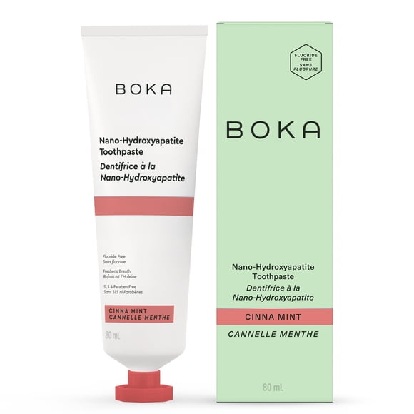 Boka Fluoride Free Toothpaste, Nano Hydroxyapatite Toothpaste, Cinnamon Mint Flavor, 80ml, 1pk