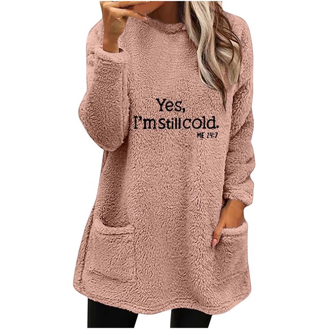 Birdeem Blouse à Manches Longues pour Femmes Col Rond et Hiver Ample avec Poche Imprimée Chaude