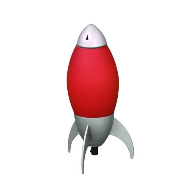 Benzara BM240954 Kid Table Lamp with Rocket Design Silhouette, Red