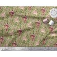 thumbnail image 3 of Soimoi Poly Georgette Fabric Leaves & Rabbit Animal Printed Fabric 1 Yard 52 Inch Wide, 3 of 5