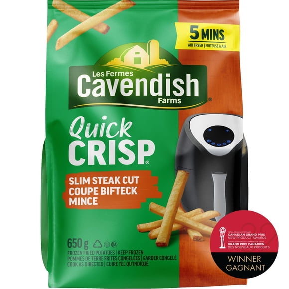 Cavendish Farms Quick Crisp Slim Steak Cut Fries | Made in Canada | Proud Canadian Company, 650 g