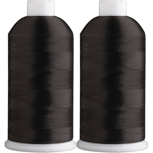 SuperB Pack of 2 Polyester Embroidery Thread 40wt 5000m. Black 020