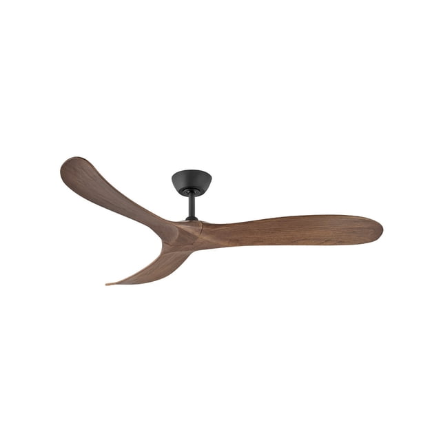 Hinkley Swell 60" Matte Black Ceiling Fan with Walnut Blades and HIRO Control