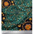 thumbnail image 1 of Soimoi Moss Georgette Fabric Mosaic Flower Printed Fabric 1 Yard 42 Inch Wide, 1 of 3