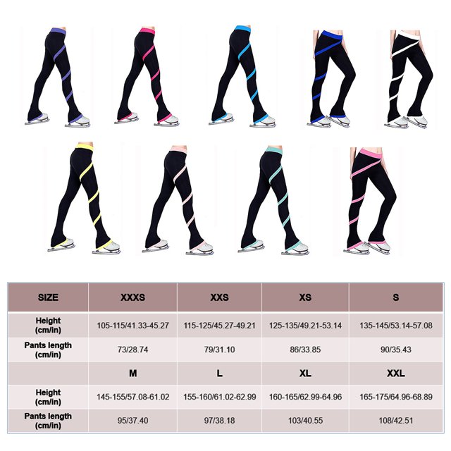 Ruiboury Pantalons de Patinage Pratique Haute Élasticité Réutilisables pour Enfants Violet/TP