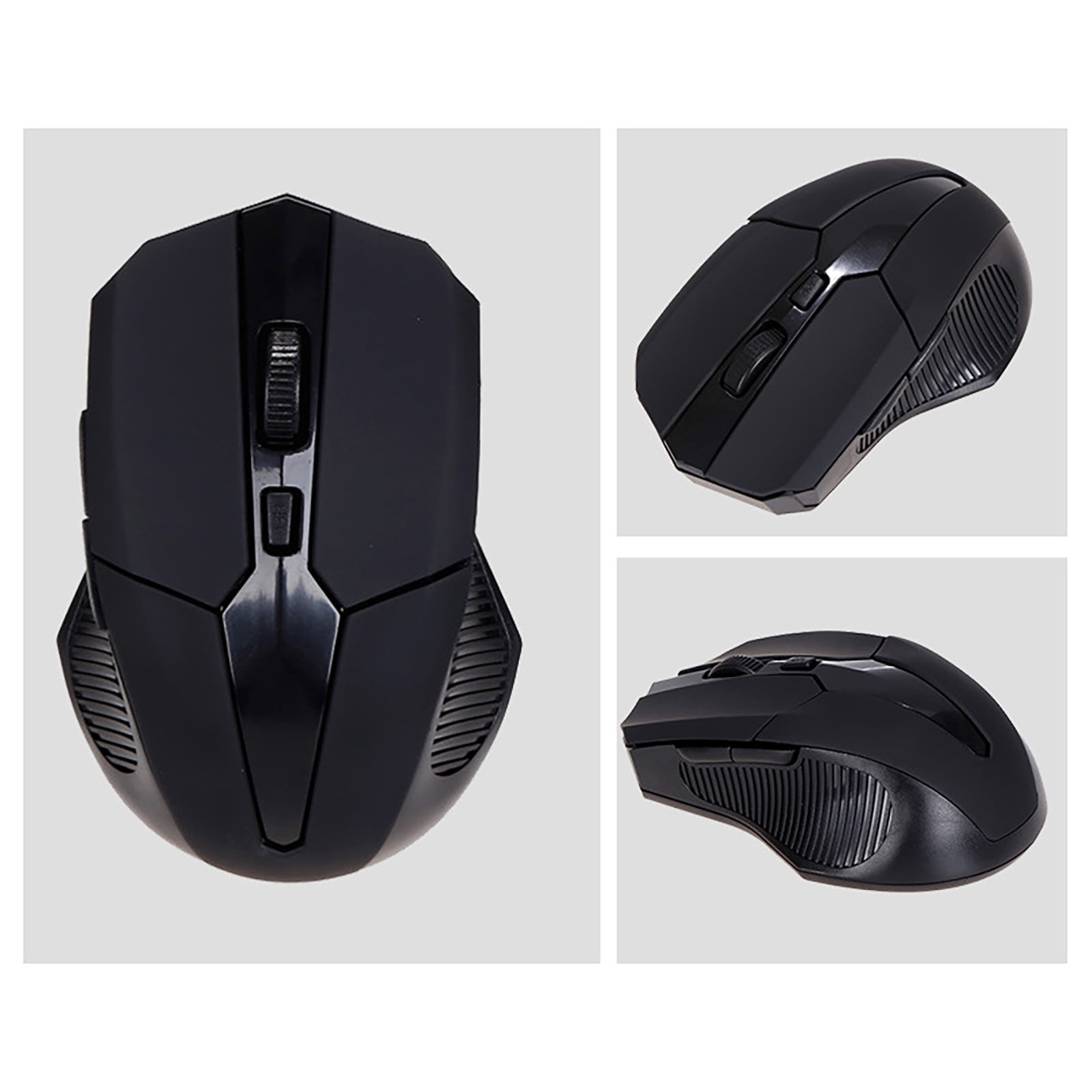 Wireless Mouse, EDHITNR 2.4GHz 2400DPI USB Optical Scroll Mouse, Portable Lightweight Computer Laptop Tablet PC Mice with Adjustable DPI Non-Slip Grip, Black