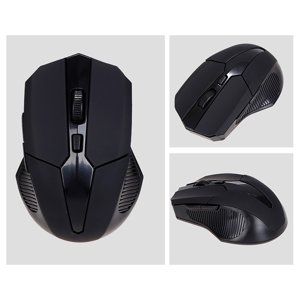 Wireless Mouse, EDHITNR 2.4GHz 2400DPI USB Optical Scroll Mouse, Portable Lightweight Computer Laptop Tablet PC Mice with Adjustable DPI Non-Slip Grip, Black