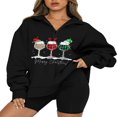 thumbnail image 1 of Women‘s Christmas Loose Pullover  Long Sleeve Quarter Zip Sweatshirt, 1 of 9