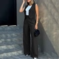 thumbnail image 4 of Kcodviy Womens Elegant Solid Color Suits Set for Women Suit Vest Tank Cardigan Woman Jumper Suit Pockets Tops Wide Leg Womens Work Suits Set Pants Suit, 4 of 8
