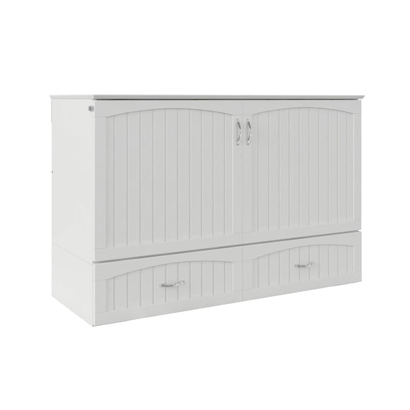 AFI Southampton Murphy Bed Chest with Charging Station, Queen, White