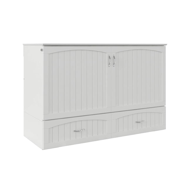 AFI Southampton Coffre-Lit Escamotable avec Station de Recharge, Grand Lit, Blanc
