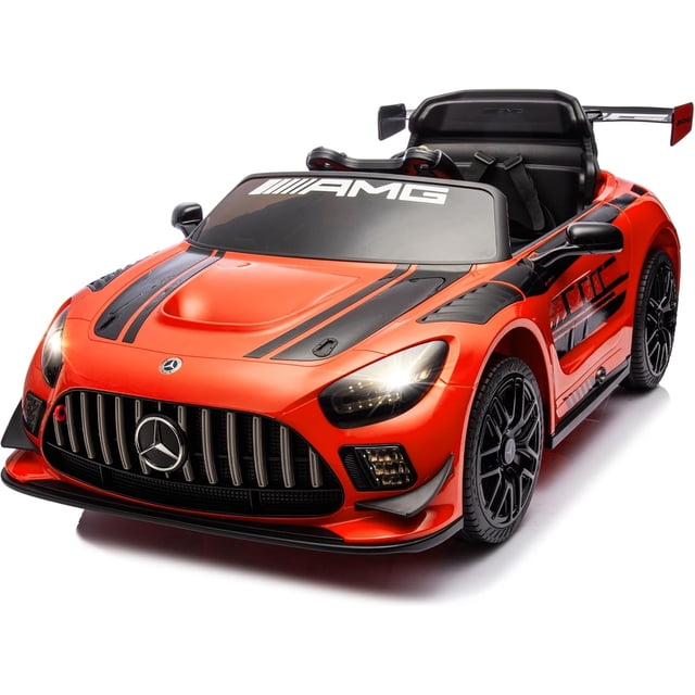 VOLTZ TOYS 24V Mercedes-AMG GT3 Kids Ride-On Racing Car with Premium Leather Seat, High-Speed Performance 24V Power Wheels, Motorized Track Toy with Parent Remote, Orange