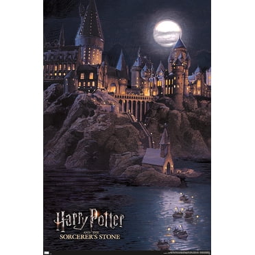 Harry Potter and The Sorcerer's Stone-Hogwarts at Night Affiche Murale, 22,375 Po x 34 Po, Version Haut de Gamme Sans Cadre
