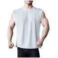 thumbnail image 3 of Qertyioot Débardeur Sans Manches en Tricot Léger de Sport et de Mise en Forme pour Homme, à Rayures Côtelées, Grande Extensibilité, Col Ras du Cou, 3 of 6