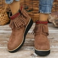 thumbnail image 4 of LSLJS Bottes Décontractées Courtes à Talon Compensé à Glands avec Grande Fermeture Éclair Latérale Simple, Bottines à Talon Compensé pour Femmes, 4 of 9