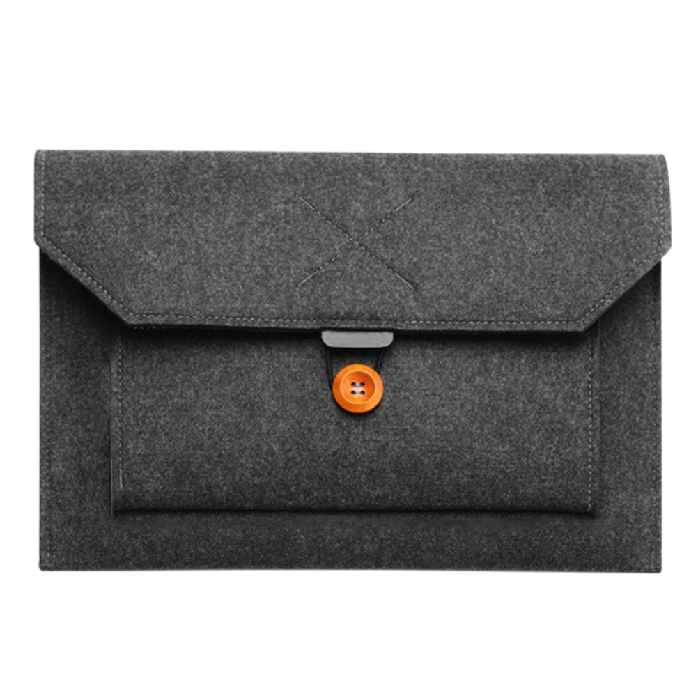 Black Laptop Pouch Portable Felt Laptop Tablet Bag Computer Pouch (15 inch)