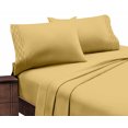 thumbnail image 1 of Home Sweet Home Extra Soft Deep Pocket Embroidered Luxury 4-Piece Bed Sheet Set (Queen, Gold), 1 of 4