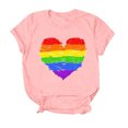 thumbnail image 4 of JIRNDf T-Shirt pour Femmes Hauts Tendance Été Imprimé Floral Col Rond Décontracté Manches Courtes Confortable Élégant Mignon T-Shirts Graphiques pour Femmes Chemises Rose TG, 4 of 4