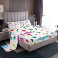 thumbnail image 1 of YST Lizard Sheets Cartoon Animal Full Sheet Set For Girls Kids Cute Flower Animal Bed Sheets Set, Wild Reptiles Flat Fitted Sheet Botanical Flower Pattern 3D Bedding Set With 2 Pillowcases, 1 of 5