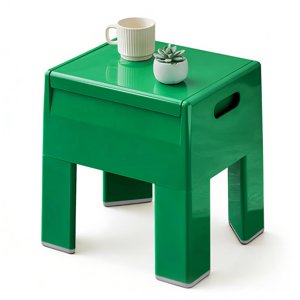 Permory Table de chevet avec rangement Space, Table d'extrémité en plastique multifonctionnel coloré Table de côté petite pour chambre, dorme et petits espaces, Montage facile(11.8" D x 15