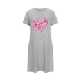 thumbnail image 4 of Mrat Chemises de Nuit en Coton pour Femmes Chemise de Nuit Courte Surdimensionnée pour Femmes Mode Imprimé sur la Poitrine Robe de Nuit à Manches Courtes S-87 Gris P, 4 of 6