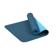 QualitChoice 6mm Thick Non- for Slip Yoga Mat TPE Yoga Training Mat Sweatproof Exercises Mat Dark Blue