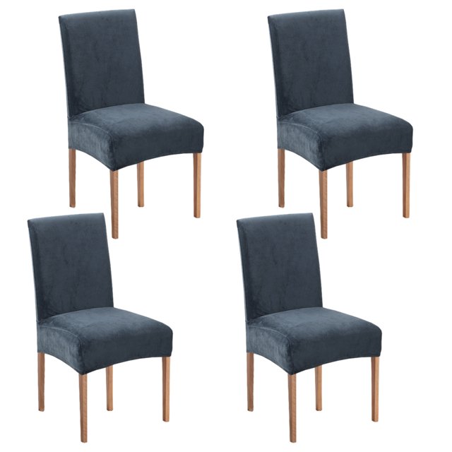 Redempat 2pieces Scratch-resistant Velvet Dining Chair Covers - High-end Texture Wear-resistant Dining Room Misty Blue 4 pcs 1Set