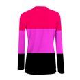 thumbnail image 4 of Yuyuzo Hauts en Tricot Côtelé pour Femmes Col Rond Manches Longues Hauts de Sortie Color Block Chemises Serrées, 4 of 6