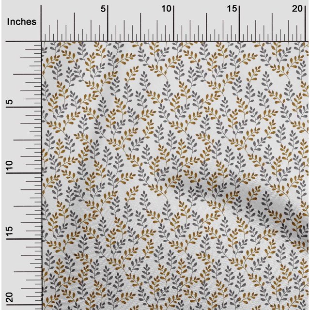oneOone Georgette Viscose Fabric Leaf Leaves Print Fabric BTY 42 Inch Wide