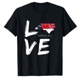 thumbnail image 1 of AALJY NORTH CAROLINA NC Souvenir Love Distressed State T Shirt, 1 of 1