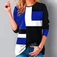 thumbnail image 2 of Yuyuzo Chemises Femmes Manches Longues Col Rond Mode Couleur Bloc Patchwork Tops Casual Baggy Shirts, 2 of 5