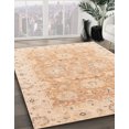 thumbnail image 2 of Ahgly Company Indoor Round Abstract Deep Peach Orange Oriental Area Rugs, 3' Round, 2 of 6