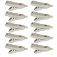 thumbnail image 1 of Insulated  Clips, Positive Negative Test Clamp 10Pcs Portable Gold Plated Brass 25mm Opening  For Multimeter Grey, 1 of 8