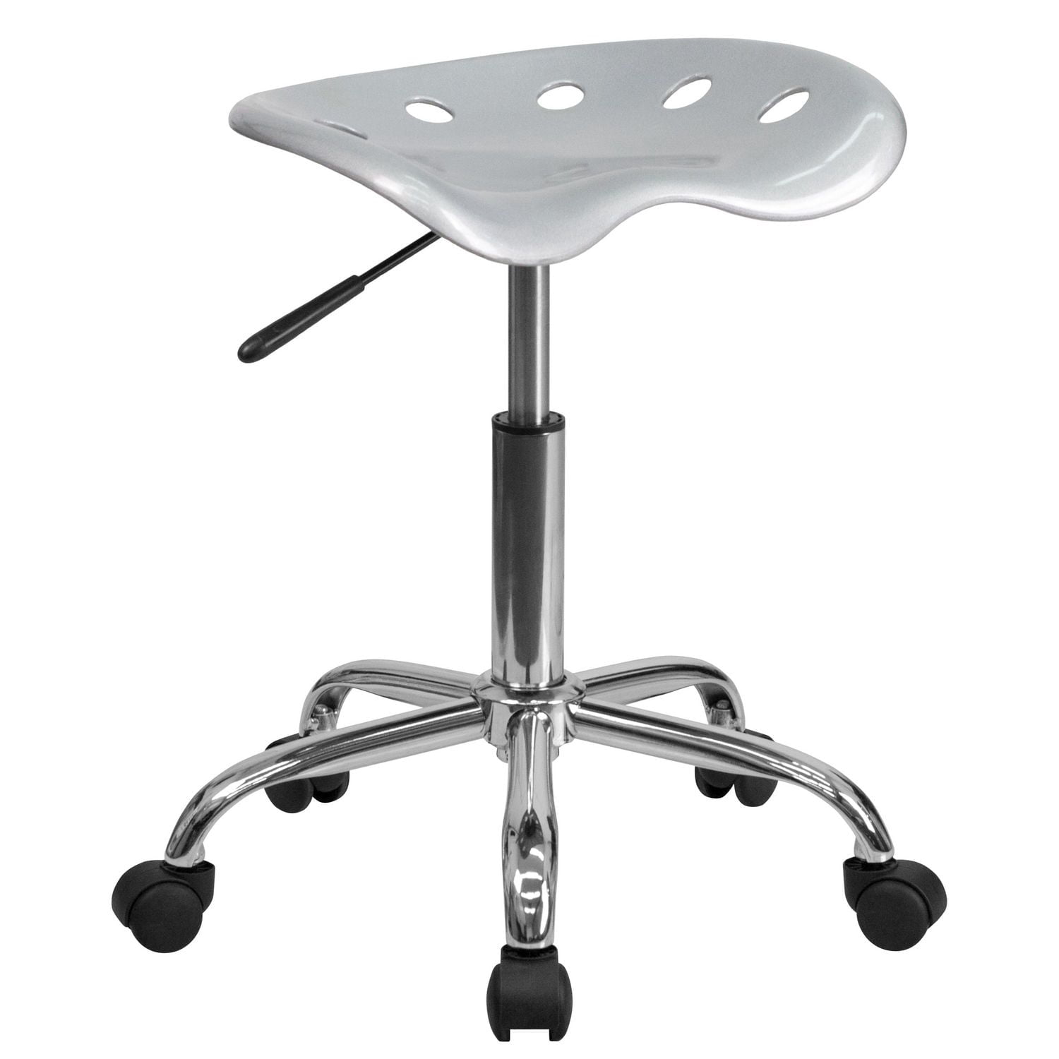 Vibrant Silver Tractor Seat and Chrome Stool