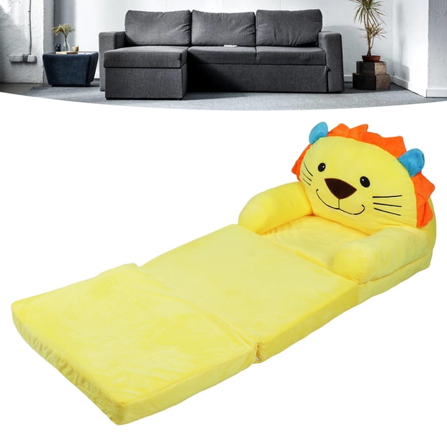 Kids Sofa, Foldable Design Easy To Clean Cartoon Mini Couch for Sleeping
