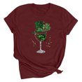 thumbnail image 1 of Dealovy T-Shirts de la Saint-Patrick pour Femmes Manches Courtes Col Rond Ample Graphique Trèfle Décontracté, 1 of 2