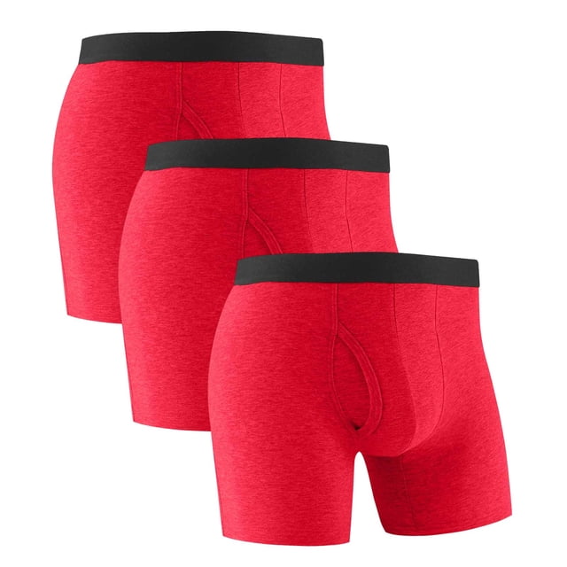 Plebaso Mens Cotton Underwear Long Leg Boxer Sports Briefs for Men Breathable Everyday Boxers Multipack