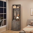 thumbnail image 3 of Bingirl 77" Coat Rack Freestanding, Entryway Hall Tree with Shoe Storage, 5 Hooks, 2 Open Cubbies & Shoe Cabinet, Space Saving Entryway Furniture, 3 of 8