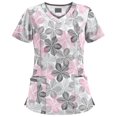 thumbnail image 1 of Hauts à Manches Courtes pour Femmes à Col en V Blouse T-shirt d'Uniforme de Travail pour Femmes, 1 of 3